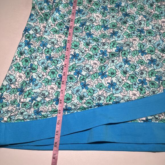 Lands End Faux Wrap Maxi Dress Size Large Floral Sleeveless Stretch Blue NWT - Picture 11 of 16